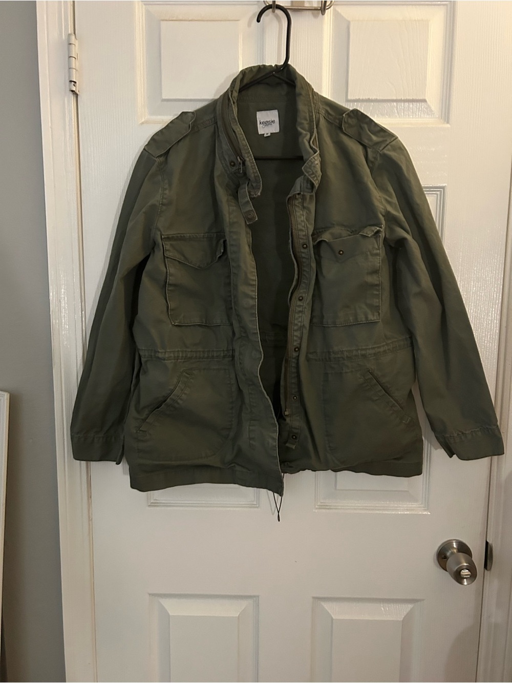 Kensie Olive Green Utility Bomber Jacket